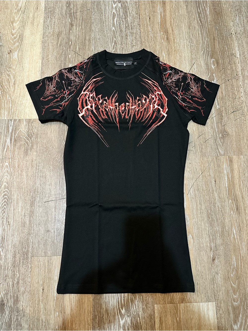 Breathedivinity Black and Red Compression Shirt